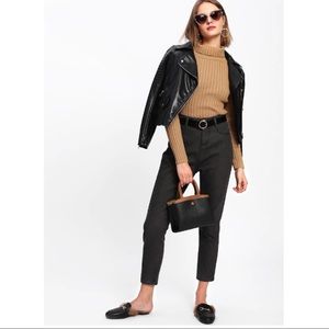 Camel Ribbed Turtleneck Sweater